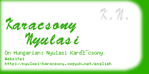 karacsony nyulasi business card